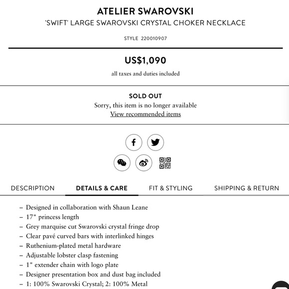 Atelier Swarovski Swift Necklace and Bracelet - Picture 11 of 11